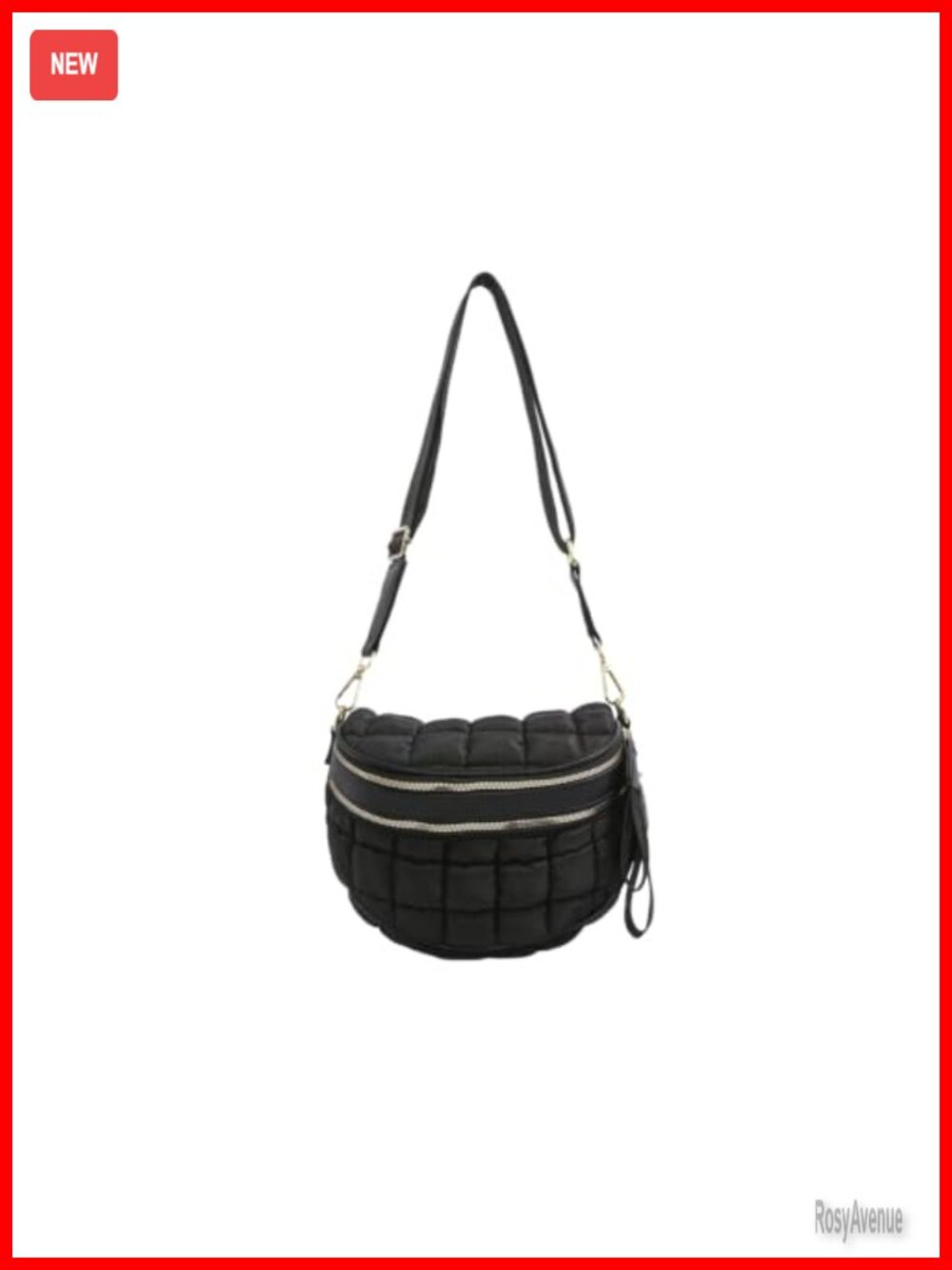 Quilted Puffer Crossbody Bag with Adjustable Strap, Women's Shoulder Bum Bag